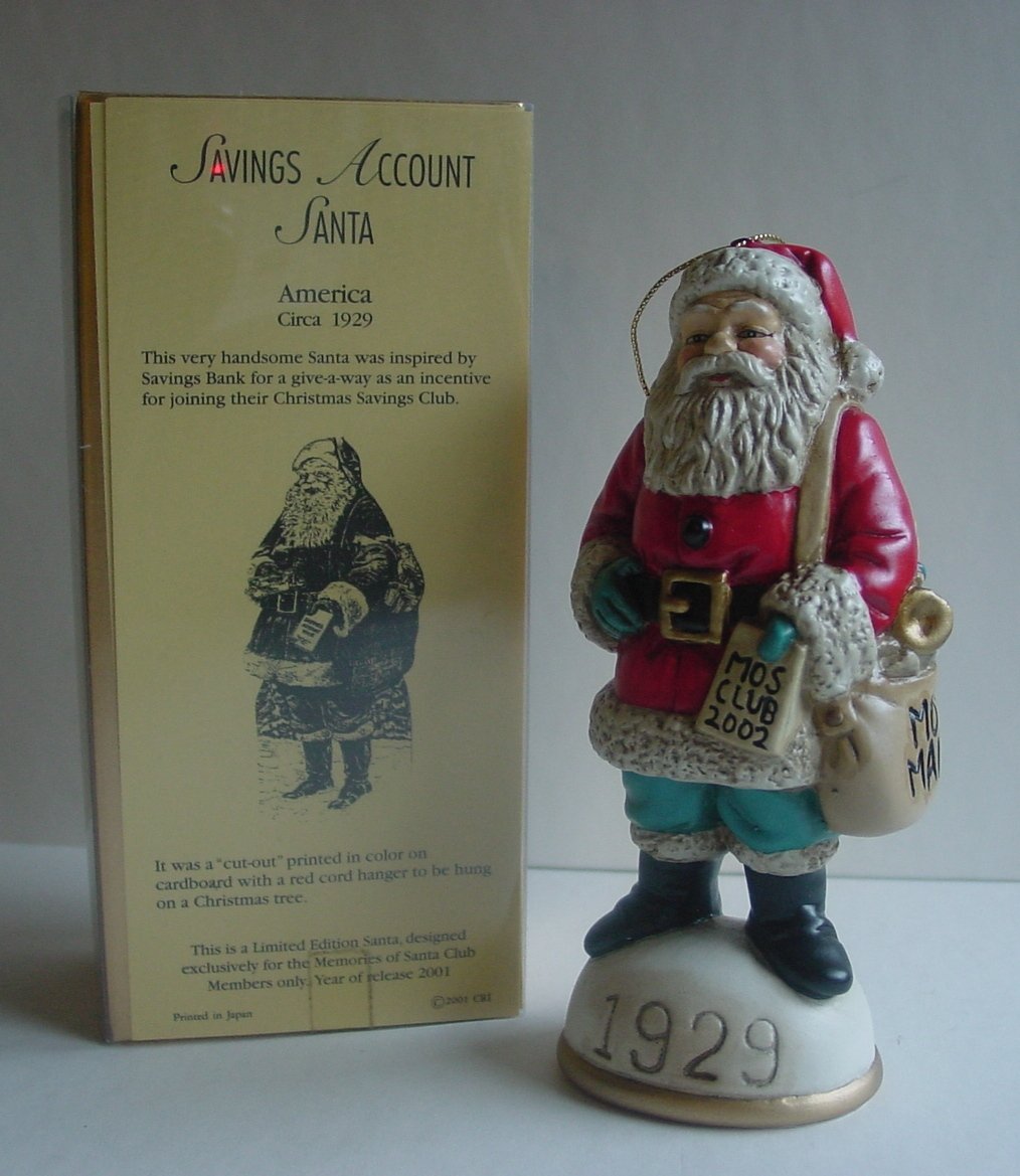 1929 Savings Account Santa - Memories of Santa — The Memories of